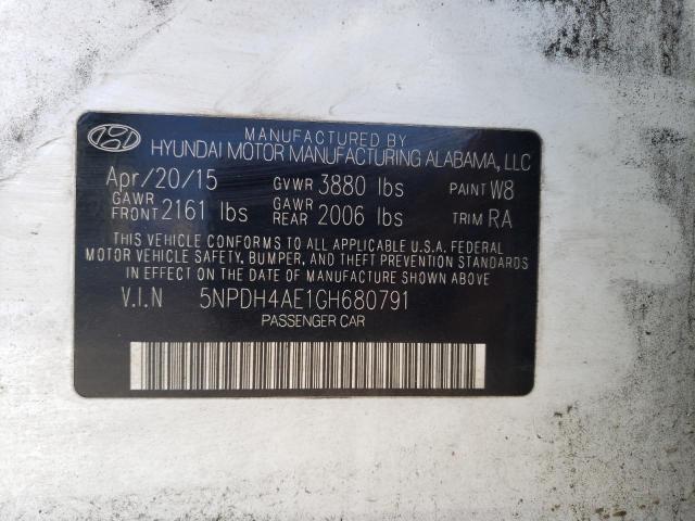 Photo 12 VIN: 5NPDH4AE1GH680791 - HYUNDAI ELANTRA SE 