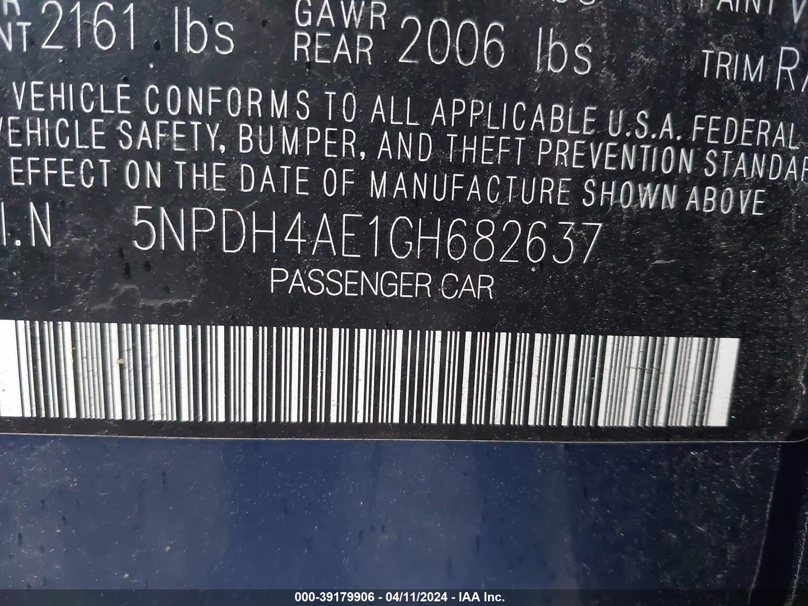 Photo 4 VIN: 5NPDH4AE1GH682637 - HYUNDAI ELANTRA 