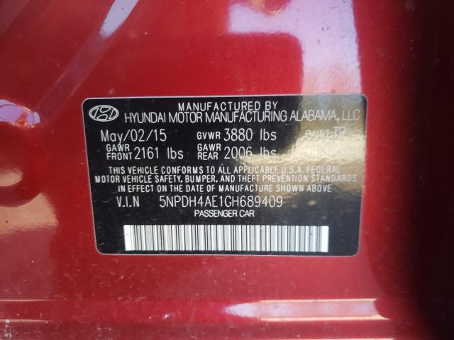 Photo 9 VIN: 5NPDH4AE1GH689409 - HYUNDAI ELANTRA 