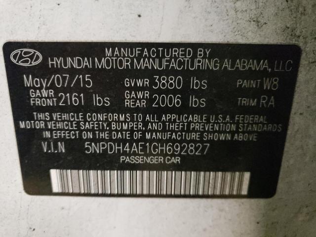 Photo 9 VIN: 5NPDH4AE1GH692827 - HYUNDAI ELANTRA 