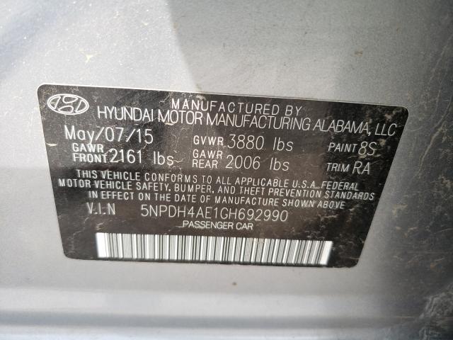 Photo 9 VIN: 5NPDH4AE1GH692990 - HYUNDAI ELANTRA SE 