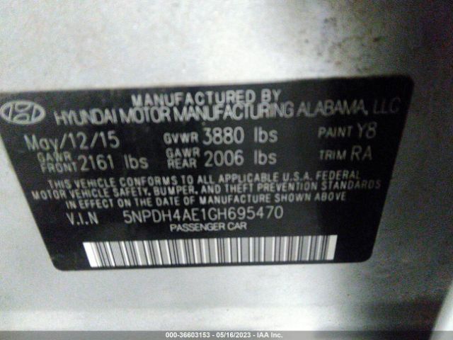 Photo 8 VIN: 5NPDH4AE1GH695470 - HYUNDAI ELANTRA 