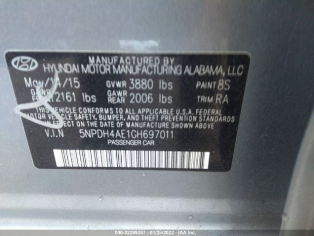 Photo 8 VIN: 5NPDH4AE1GH697011 - HYUNDAI ELANTRA 