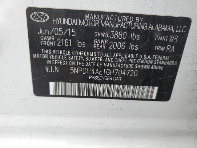 Photo 11 VIN: 5NPDH4AE1GH704720 - HYUNDAI ELANTRA SE 