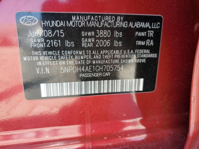 Photo 12 VIN: 5NPDH4AE1GH705754 - HYUNDAI ELANTRA SE 