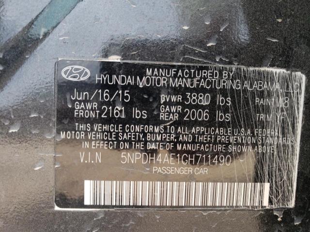 Photo 11 VIN: 5NPDH4AE1GH711490 - HYUNDAI ELANTRA SE 