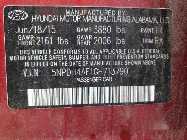 Photo 11 VIN: 5NPDH4AE1GH713790 - HYUNDAI ELANTRA 