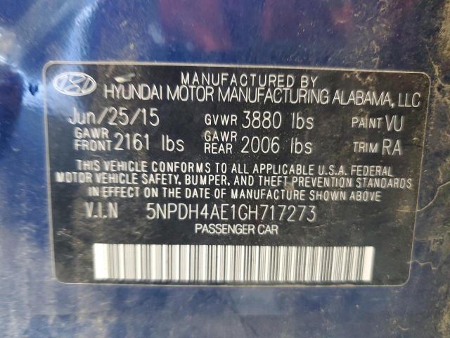 Photo 11 VIN: 5NPDH4AE1GH717273 - HYUNDAI ELANTRA SE 