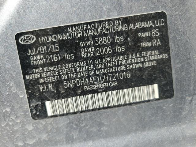 Photo 9 VIN: 5NPDH4AE1GH721016 - HYUNDAI ELANTRA SE 