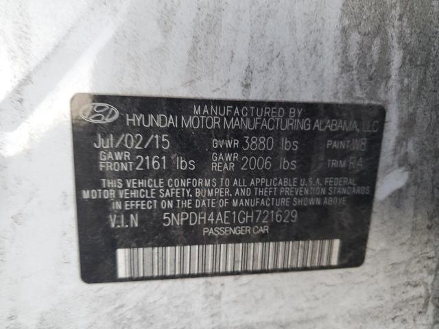 Photo 11 VIN: 5NPDH4AE1GH721629 - HYUNDAI ELANTRA SE 