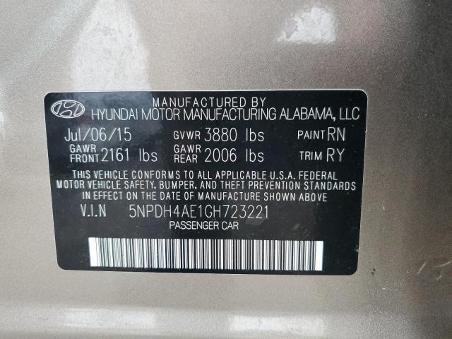 Photo 12 VIN: 5NPDH4AE1GH723221 - HYUNDAI ELANTRA SE 