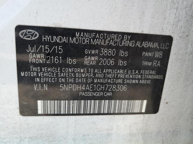 Photo 11 VIN: 5NPDH4AE1GH728306 - HYUNDAI ELANTRA SE 