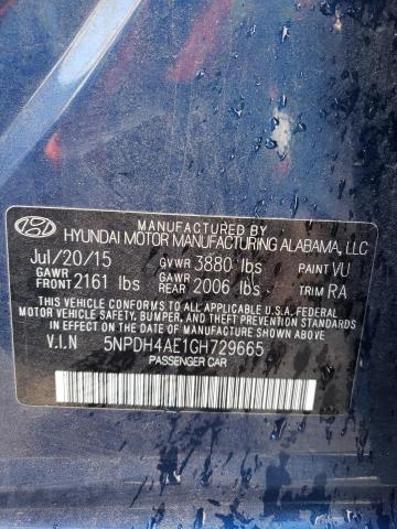 Photo 11 VIN: 5NPDH4AE1GH729665 - HYUNDAI ELANTRA 