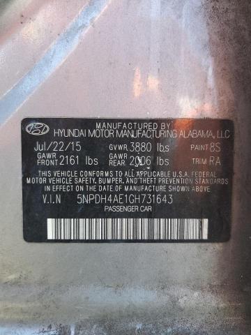 Photo 11 VIN: 5NPDH4AE1GH731643 - HYUNDAI ELANTRA 