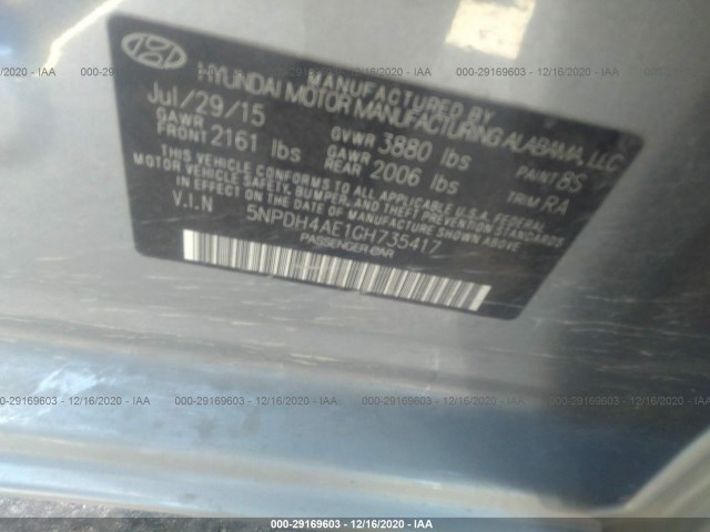 Photo 8 VIN: 5NPDH4AE1GH735417 - HYUNDAI ELANTRA 