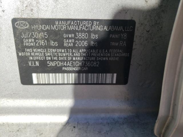 Photo 9 VIN: 5NPDH4AE1GH736082 - HYUNDAI ELANTRA SE 