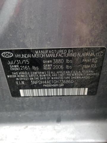 Photo 9 VIN: 5NPDH4AE1GH736860 - HYUNDAI ELANTRA SE 