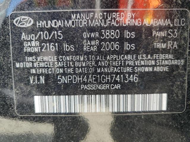 Photo 11 VIN: 5NPDH4AE1GH741346 - HYUNDAI ELANTRA SE 