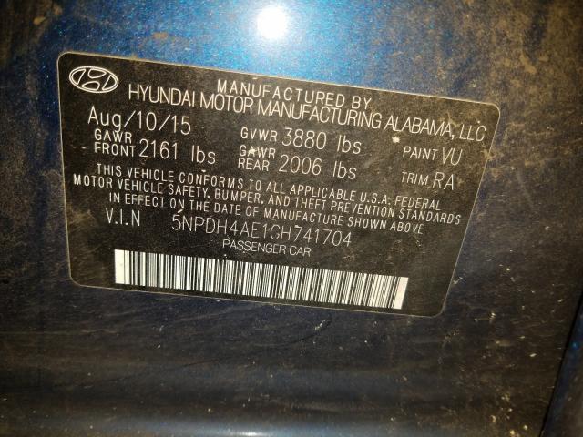 Photo 9 VIN: 5NPDH4AE1GH741704 - HYUNDAI ELANTRA SE 