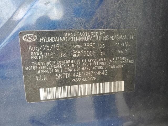 Photo 11 VIN: 5NPDH4AE1GH749642 - HYUNDAI ELANTRA 