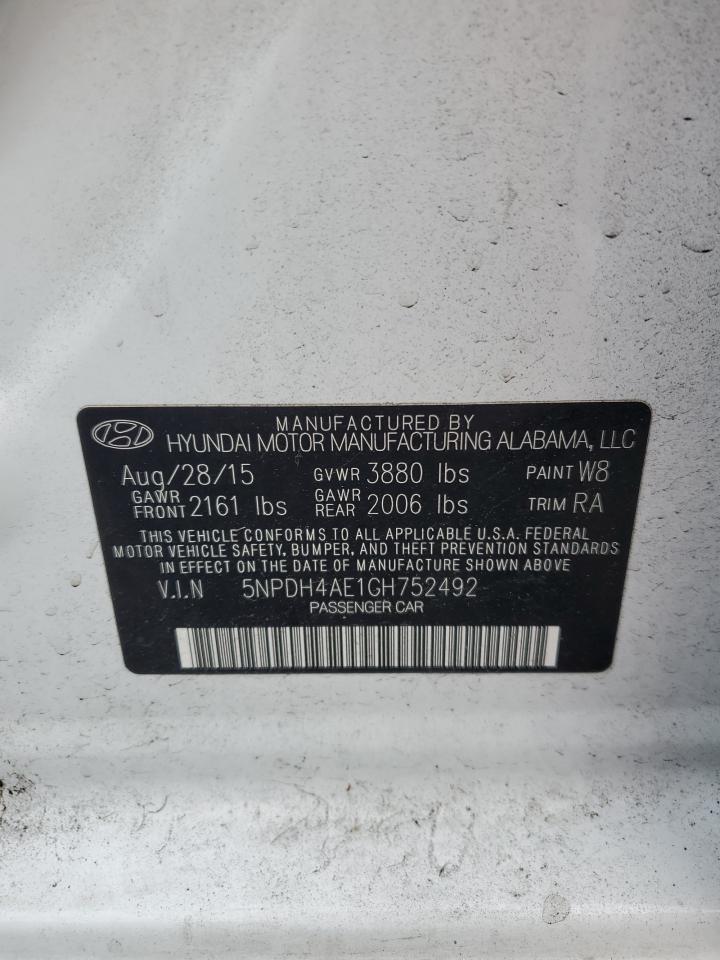 Photo 11 VIN: 5NPDH4AE1GH752492 - HYUNDAI ELANTRA 