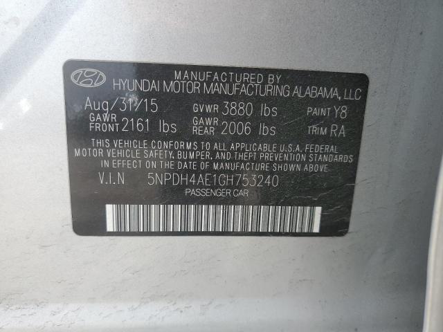 Photo 11 VIN: 5NPDH4AE1GH753240 - HYUNDAI ELANTRA SE 