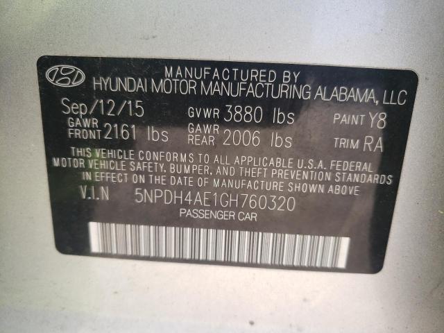 Photo 9 VIN: 5NPDH4AE1GH760320 - HYUNDAI ELANTRA SE 