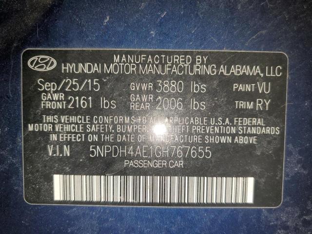 Photo 12 VIN: 5NPDH4AE1GH767655 - HYUNDAI ELANTRA 