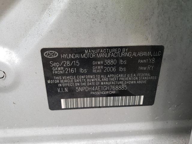 Photo 9 VIN: 5NPDH4AE1GH768885 - HYUNDAI ELANTRA SE 