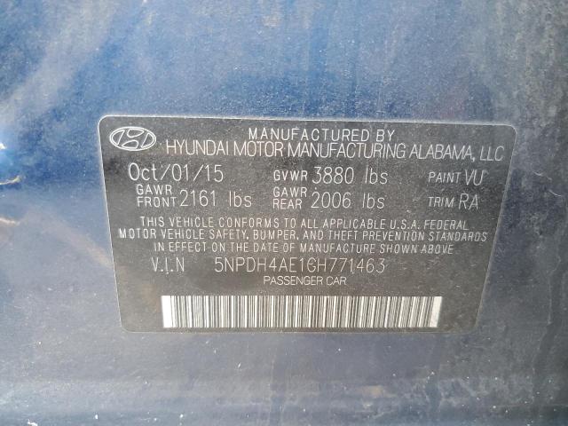 Photo 11 VIN: 5NPDH4AE1GH771463 - HYUNDAI ELANTRA SE 