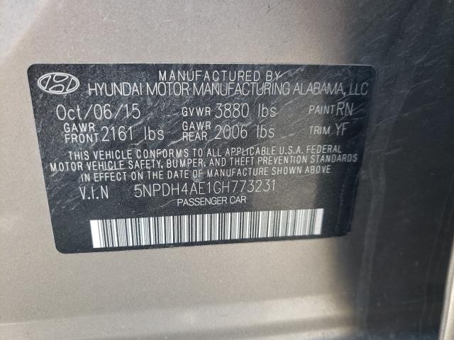 Photo 9 VIN: 5NPDH4AE1GH773231 - HYUNDAI ELANTRA SE 