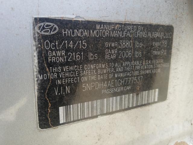 Photo 9 VIN: 5NPDH4AE1GH777537 - HYUNDAI ELANTRA SE 