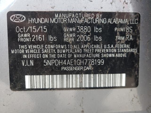 Photo 9 VIN: 5NPDH4AE1GH778199 - HYUNDAI ELANTRA SE 