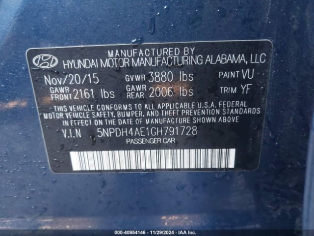 Photo 8 VIN: 5NPDH4AE1GH791728 - HYUNDAI ELANTRA 