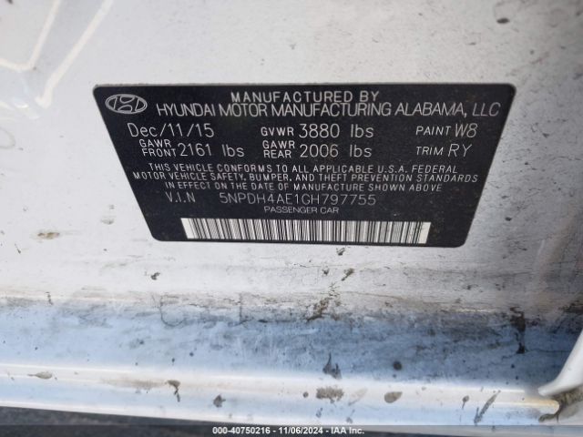 Photo 8 VIN: 5NPDH4AE1GH797755 - HYUNDAI ELANTRA 