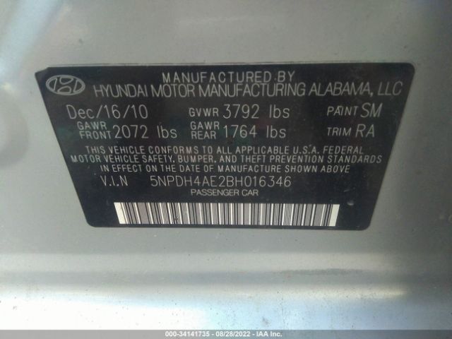 Photo 8 VIN: 5NPDH4AE2BH016346 - HYUNDAI ELANTRA 