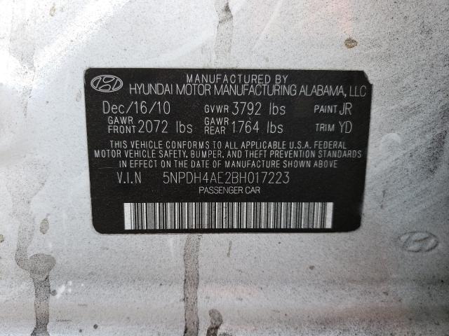 Photo 9 VIN: 5NPDH4AE2BH017223 - HYUNDAI ELANTRA GL 