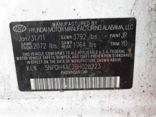 Photo 9 VIN: 5NPDH4AE2BH028223 - HYUNDAI ELANTRA GL 