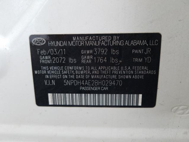 Photo 9 VIN: 5NPDH4AE2BH029470 - HYUNDAI ELANTRA GL 