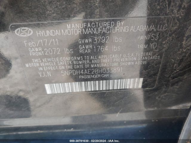 Photo 8 VIN: 5NPDH4AE2BH033891 - HYUNDAI ELANTRA 