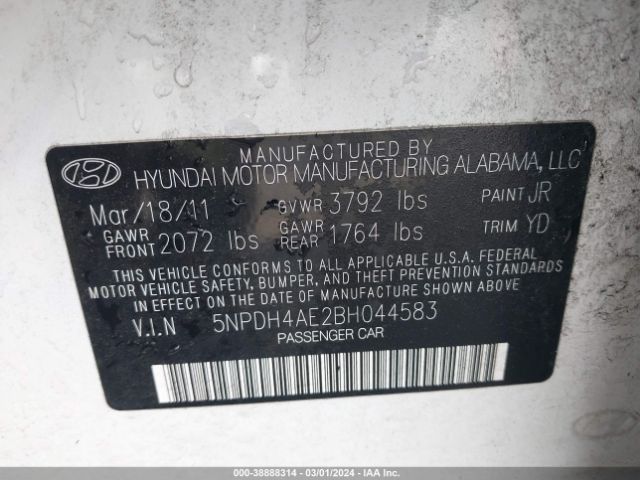 Photo 8 VIN: 5NPDH4AE2BH044583 - HYUNDAI ELANTRA 