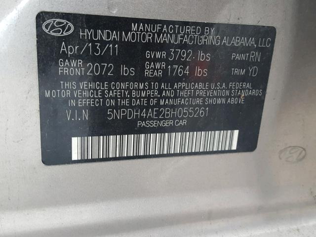 Photo 9 VIN: 5NPDH4AE2BH055261 - HYUNDAI ELANTRA GL 