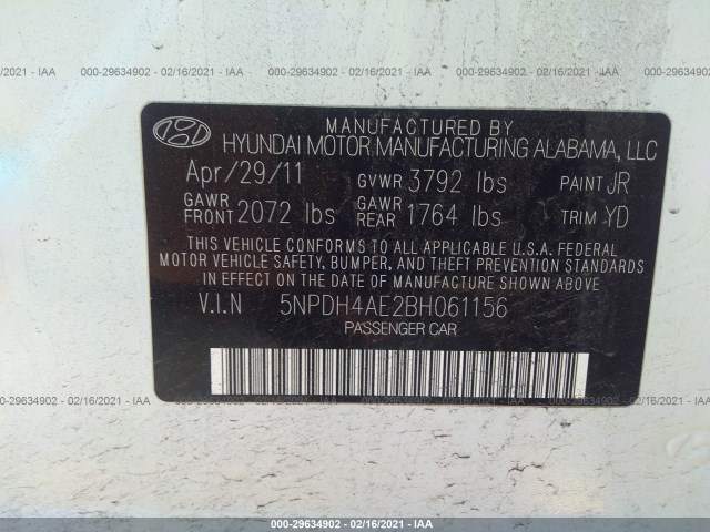 Photo 8 VIN: 5NPDH4AE2BH061156 - HYUNDAI ELANTRA 