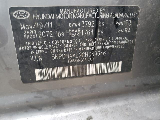 Photo 9 VIN: 5NPDH4AE2CH069646 - HYUNDAI ELANTRA GL 