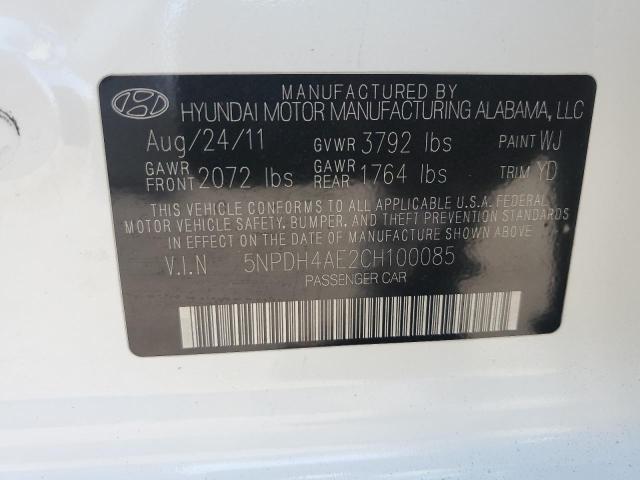 Photo 12 VIN: 5NPDH4AE2CH100085 - HYUNDAI ELANTRA GL 