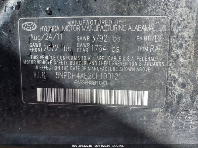 Photo 8 VIN: 5NPDH4AE2CH100121 - HYUNDAI ELANTRA 