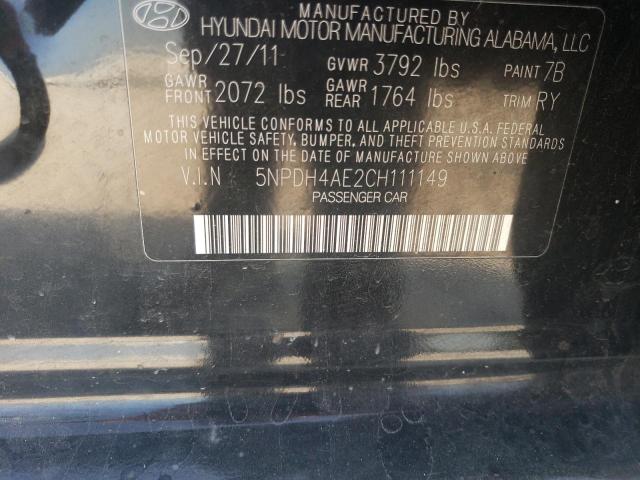 Photo 11 VIN: 5NPDH4AE2CH111149 - HYUNDAI ELANTRA GL 