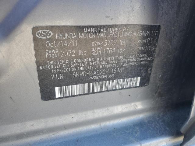 Photo 11 VIN: 5NPDH4AE2CH116481 - HYUNDAI ELANTRA GL 