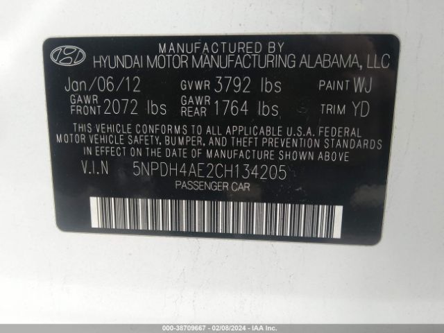 Photo 8 VIN: 5NPDH4AE2CH134205 - HYUNDAI ELANTRA 