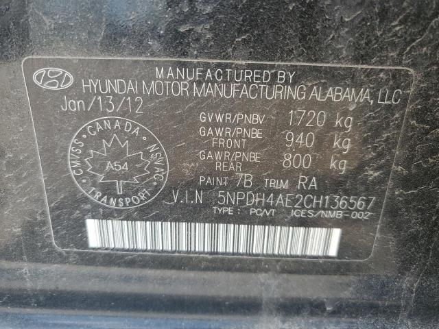 Photo 11 VIN: 5NPDH4AE2CH136567 - HYUNDAI ELANTRA GL 